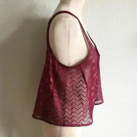 Hollister Burgundy Floral Tank Top - Picture 3 of 6